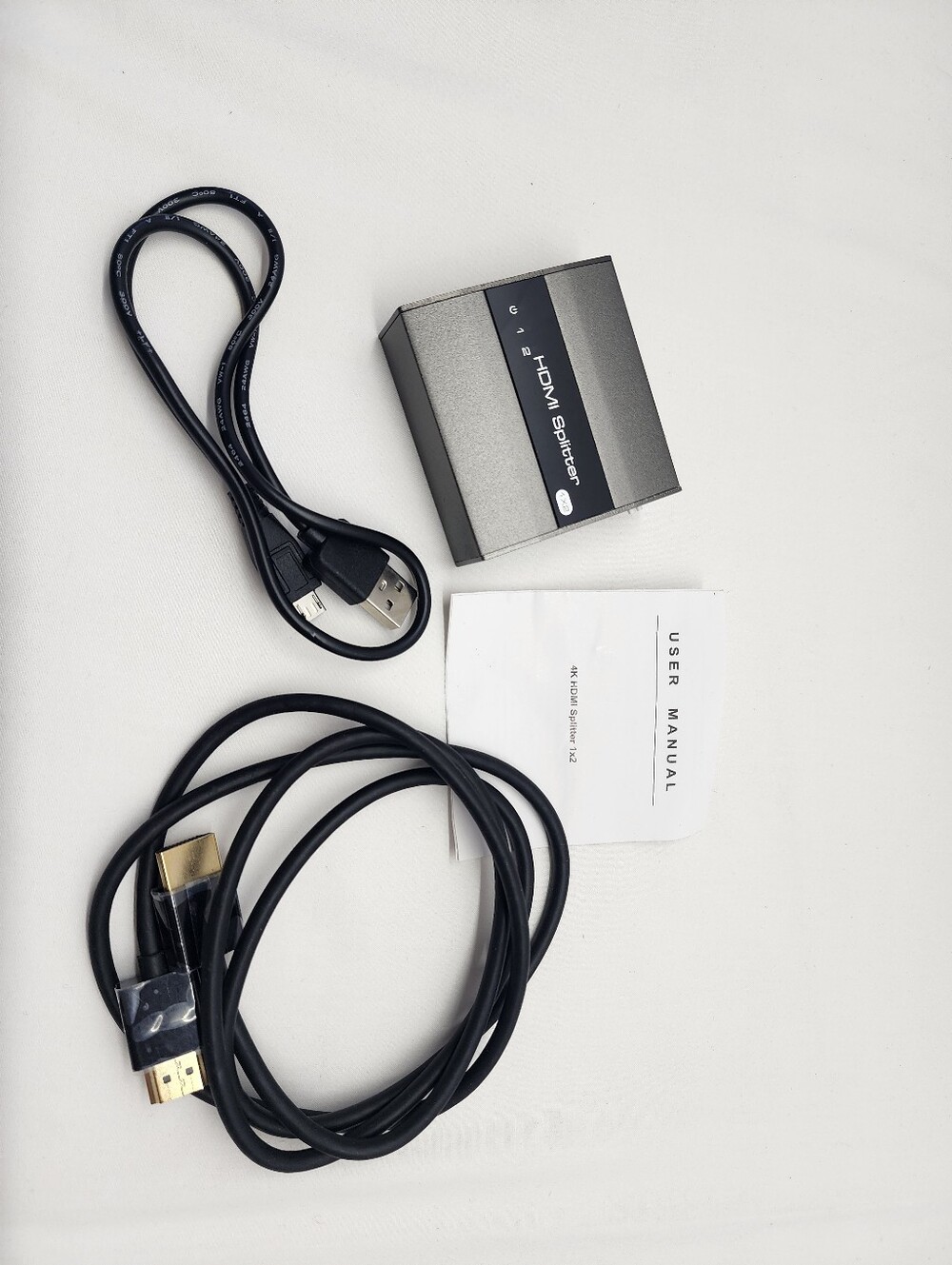 3pc compact 4K HDMI splitter 1x2 kit